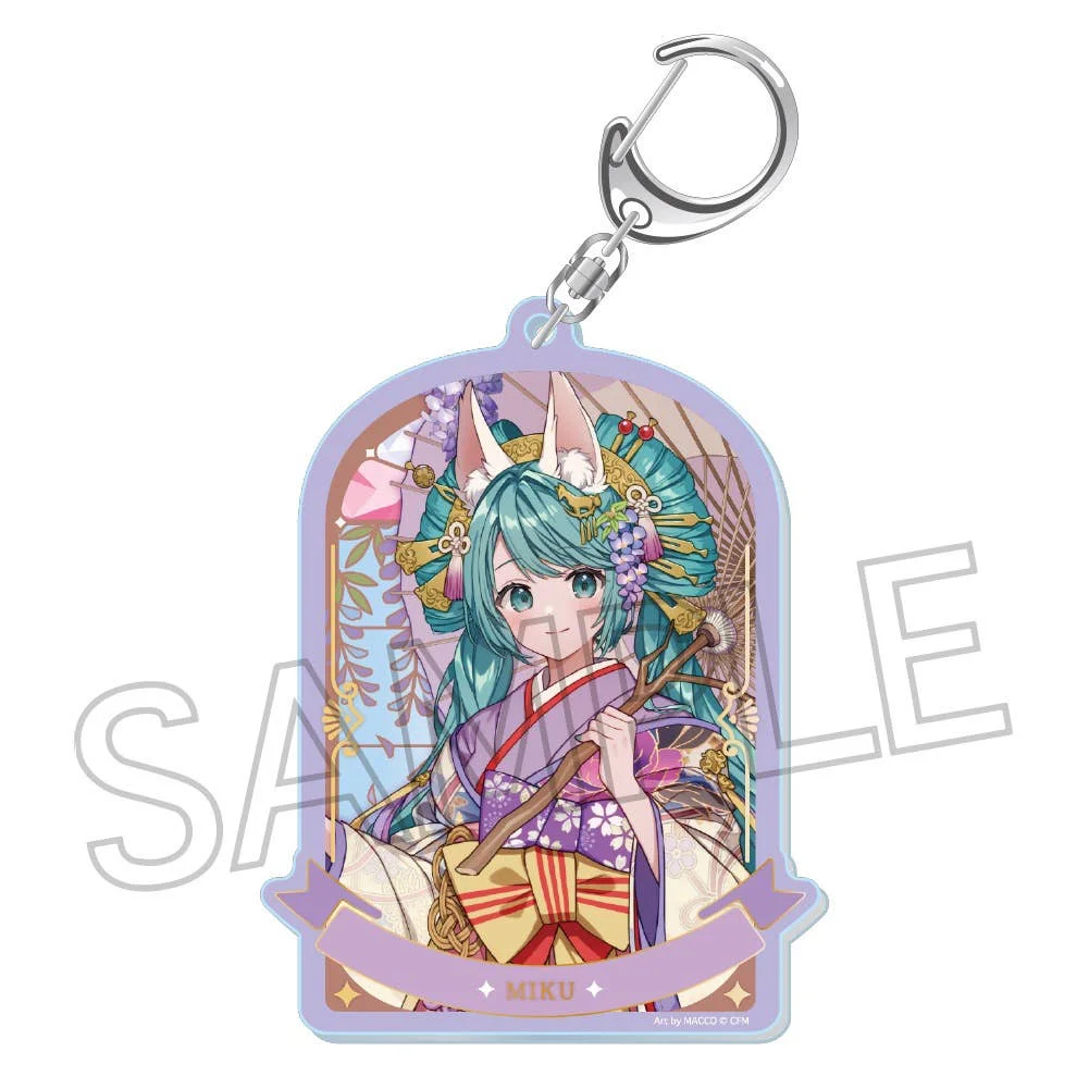 Hatsune Miku: Hyakki Yakou Rei-En Foil-Stamped Acrylic Keychain C White Fox
